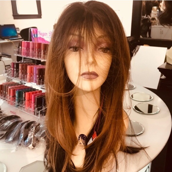 Accessories - Wig Lacefront 6X6 freepart Copper ombré brown 2019
